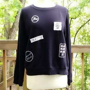 Forever 21 Black Long Sleeve SweatShirt Size L